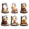 Ambient Lighting for Bar Christmas Santa Claus Reading Lantern, Snowman Elk LED Night Light with Warm Bedside Kids Room Glow, USB Resin Tabletop Decor