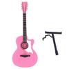 Guitar Model Pink Beech Material Precise Design 18cm Musical Instrument Model for Playing Great