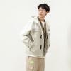 New Balance Logo Embroidered Colorblock Hooded Jacket Couple Style White Unisex 5AC14103-BEI
