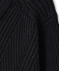 Noirer Wool Ribbed Zip-Up Cardigan (Black)
