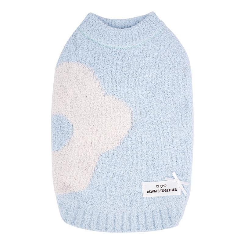 Pet sweater super elastic warm puppy dog bipeg autumn and winter knitted Bigbear teddy lapel clothes