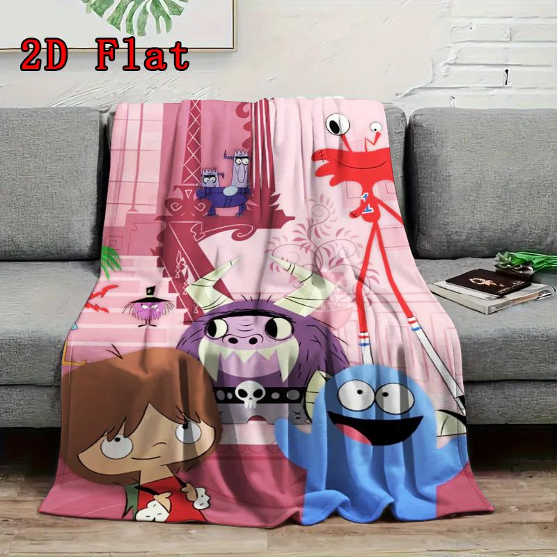 Foster's Home for Imaginary Friends 2D Flat Pattern Flannel Blanket High quality All Seasons Warmth and Comfort Perfect for Christmas Gifts.NMT0928060