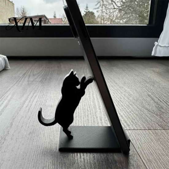 Durable Pla Bookends Cute Black Cat Bookends, 3D Printed Silhouette Book Holder, Minimalist Home Decor Creative Support for Desk Office Decorative
