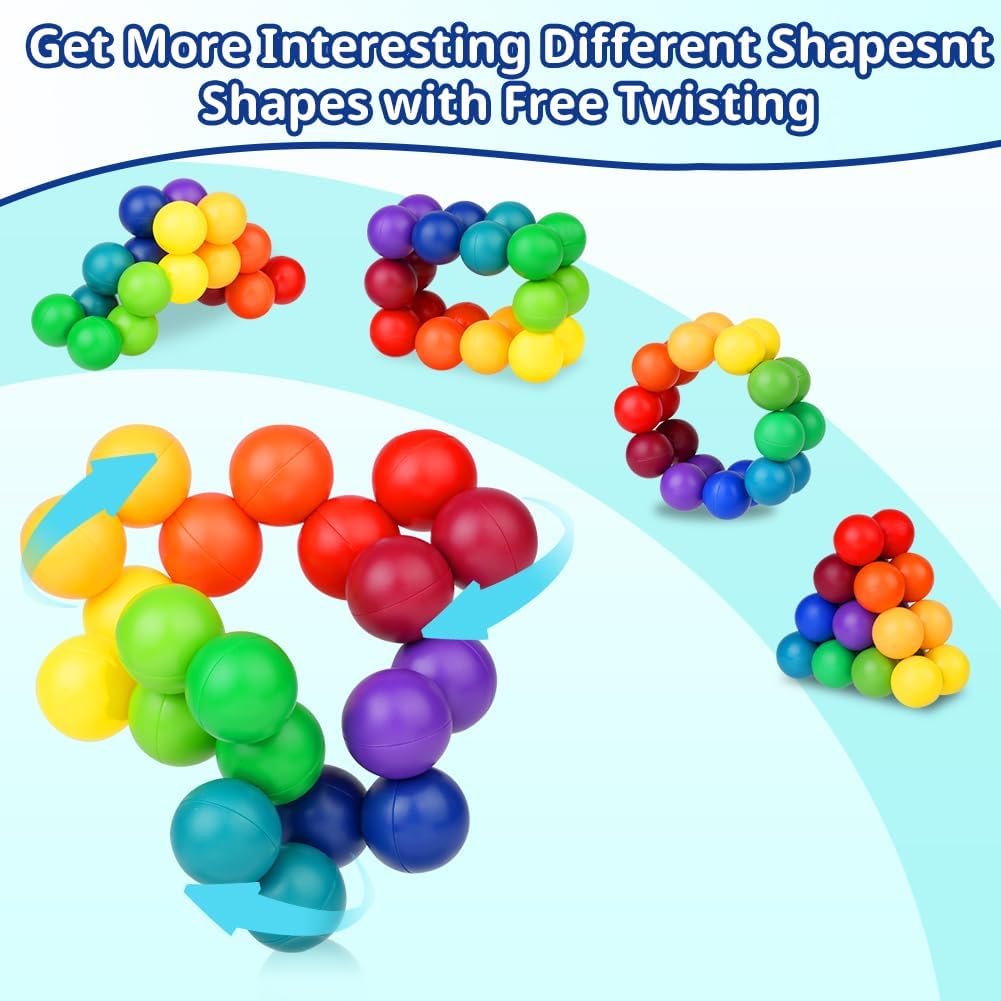 Ainiv 3D Puzzle Ball Sensory Toy - Variety Stress Relief Ball, Massage Balls Hand Trainer, for Relieving Stress, Funny Educational Toy (Small)