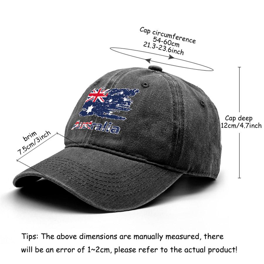 Retro Style Australian Flag Print Snapback Sun Hat Caps For Woman Washed Retro Vintage Adjustable Baseball Caps High Quality Cap
