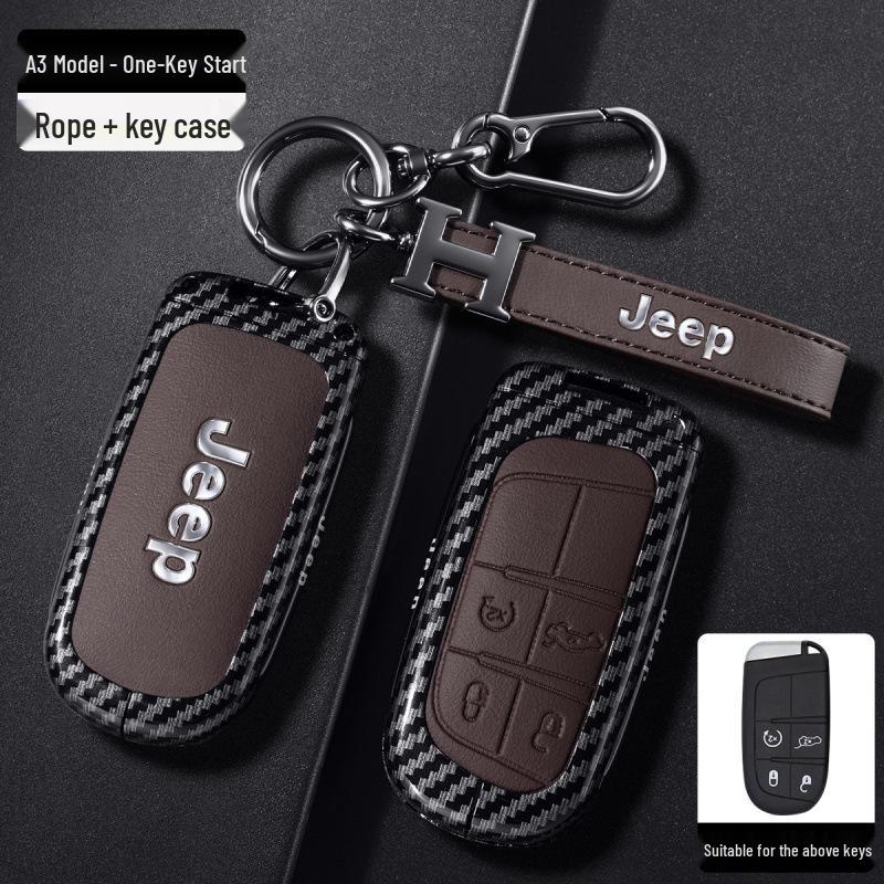 Compatible Jeep Key Case for Grand Cherokee, Renegade, Compass, Commander - Car Bag Buckle Shell
