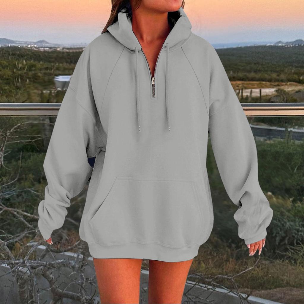 Women's Long Sleeve Oversized  Oversized Drop Shoulder Sleeves Women's Hooded Plush Sweatshirt