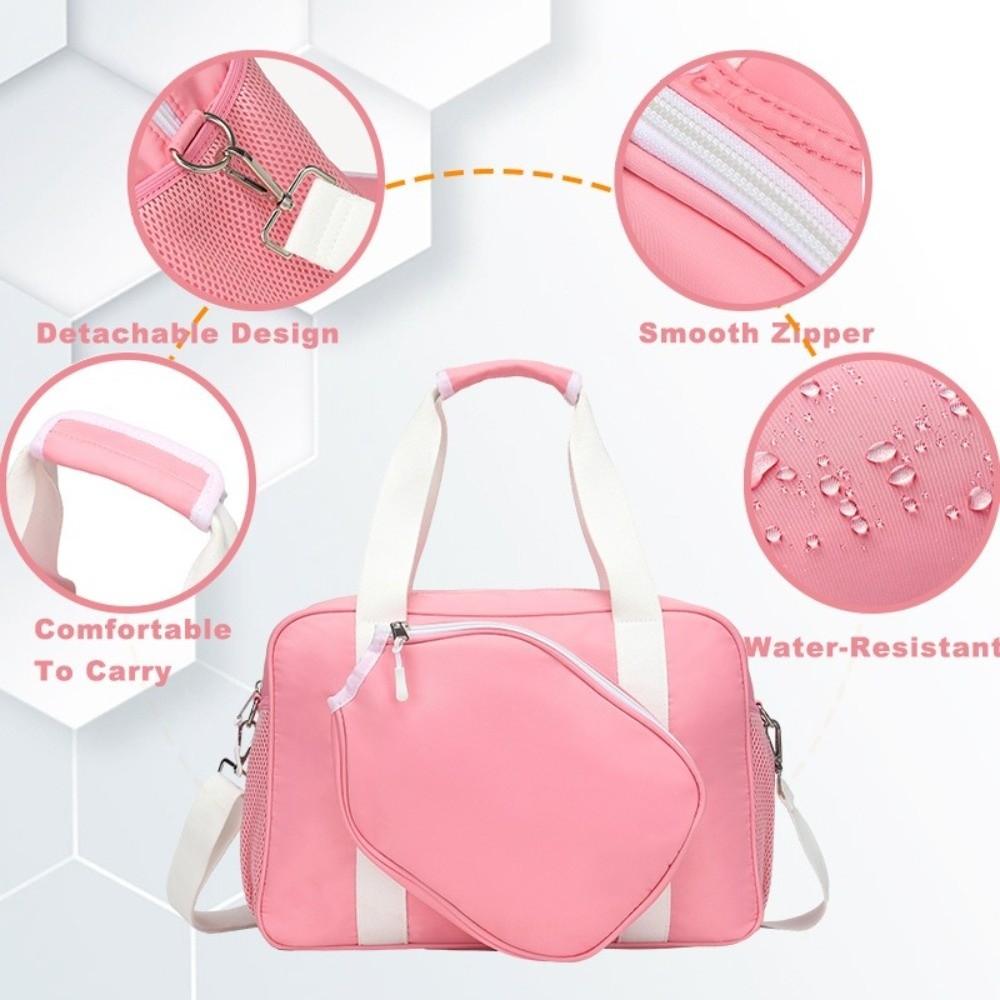 Nylon Pickleball Racket Shoulder Bag Large Capacity Pickleball Handbag  Outdoor Sports