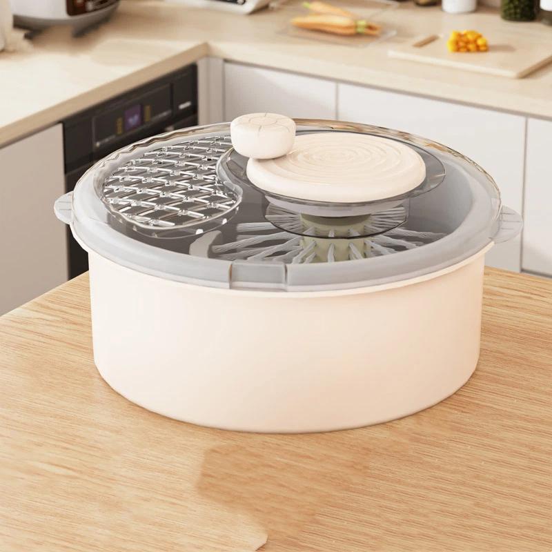 Fruit Cleaner Spinner Large Vegetable Scrubber Manual Salad Drainer Colander Basket Rapid Dry Berry Grape Washer Bowl Kitchen