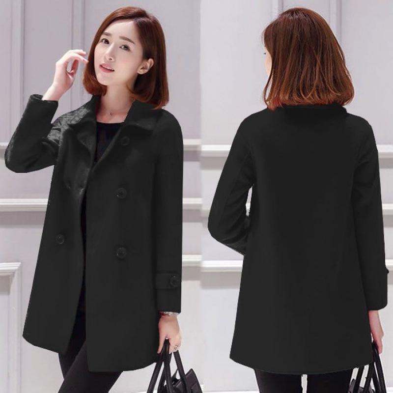 2024 Autumn Women's Korean Style Slim Fit Mid-Length Wool Coat
