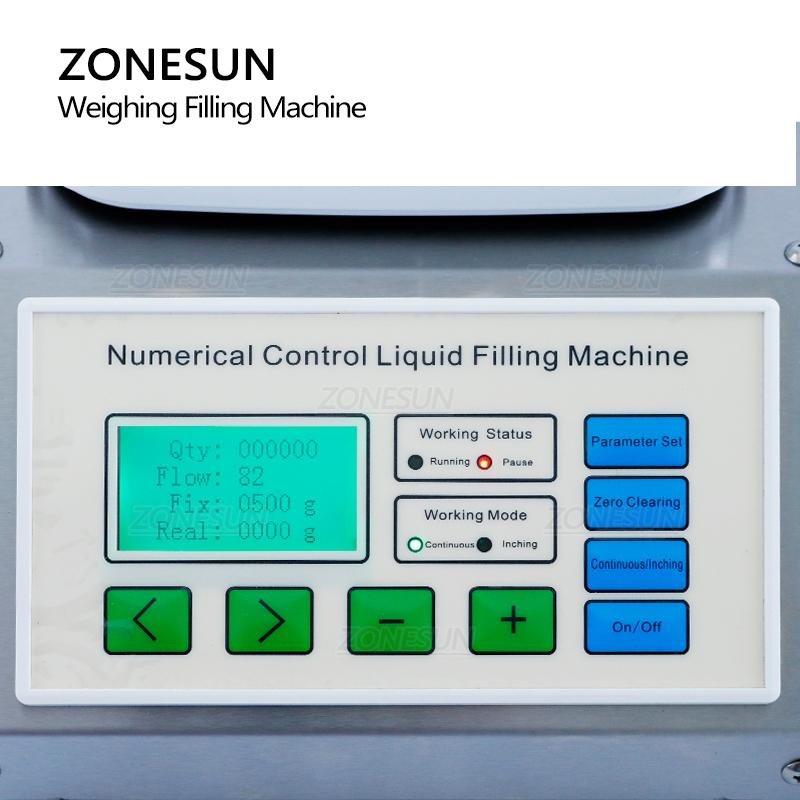 ZONESUN ZS-DP611W Semi-Automatic Diaphragm Pump Liquid Weighing Filling Machine For Beverage Water Essential Oil Perfume