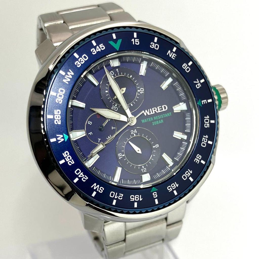 Used SEIKO Wired WIRED Men's Watch 20 ATM Water Resistant Rotating Bezel Tuna Can VH67-KCC0 AGAT416
