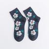Moda Casual Crew Elegant Damas Calcetines De Algodon Invisibles Con Estampado Flores Corte Bajo Y Ancho Hasta El Tendon De