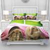 Rabbit Cute Duvet Cover Home Pillowcase Set Adult Bedroom Children Comforter Bedding