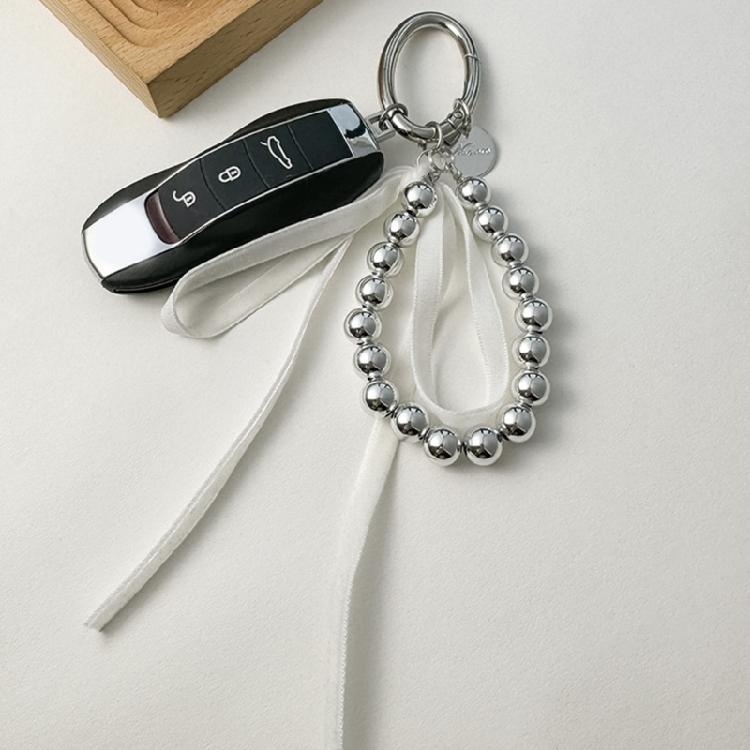 Dynamic Ribbon Decoration Bowknot Keychain Charm Pendant with Heart Accent for Enhancing Bags and Phones Wallet