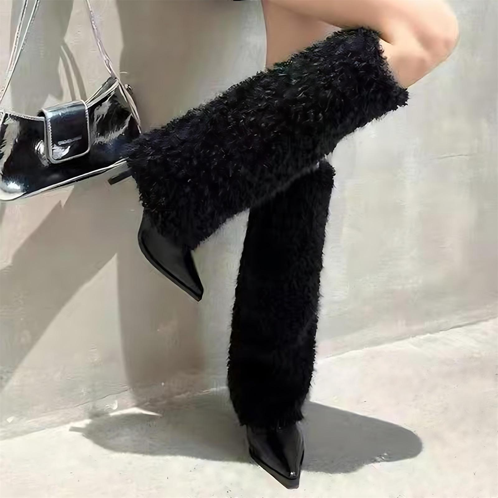 Women s Fashion Pointed Toe Thin Heel High Heel Women s Knee-High Boots 36
