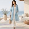 Sunscreen Cover Long Shawl Loose Beach Top Basic Linen Cardigan  Summer Wear