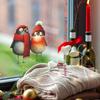 Weihnachtsdekoration Niedlicher kleiner Vogel Glastüren und Fenster Heimverschönerung und Dekoration Fensteraufkleber