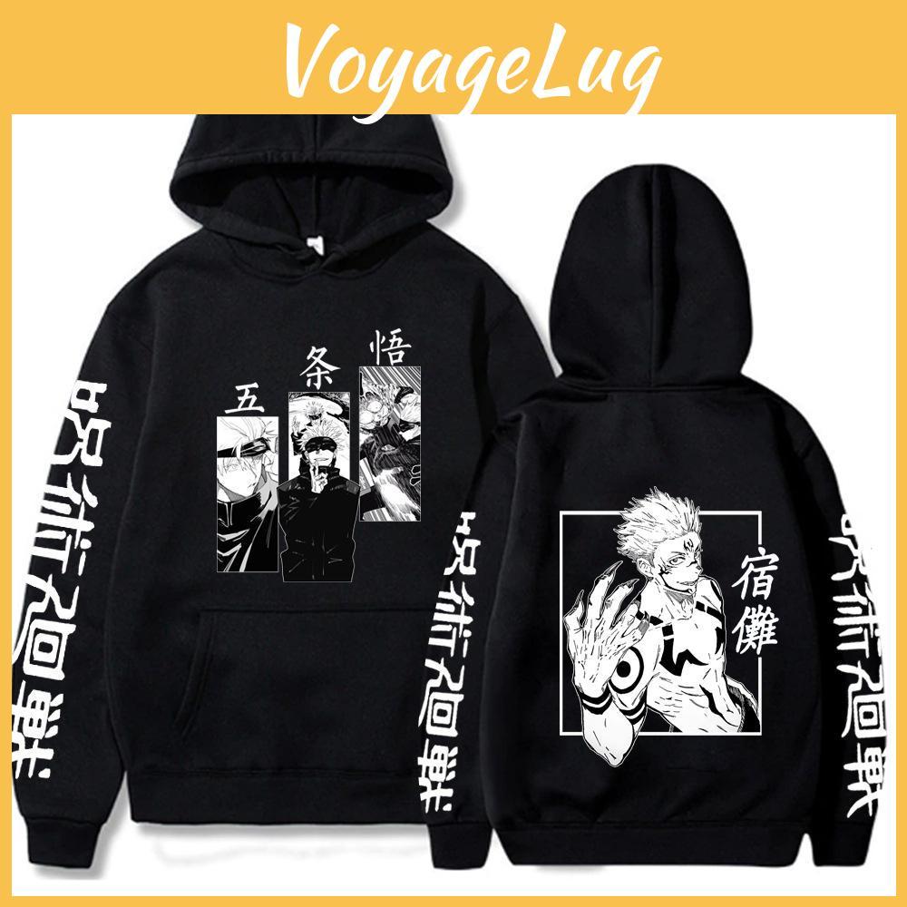 Anime Jujutsu Hoodies Men Kaisen Satoru Gojo Print Sweatshirt Autumn Winter Harajuku Hoody Hooded Streetwear Plus Size Hoodie