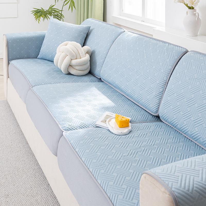

Small Fresh Ice Silk Sofa Hat New Anti-Cat Scratch Summer Mat Seat Cushion Leather Sofa Cover All-Inclusive Universal Cover 70*70cm