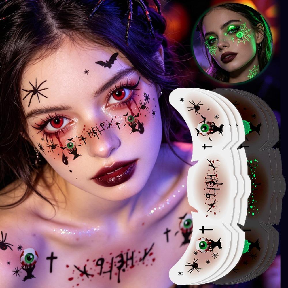 Water Transfer Printing Halloween Face Bloodstain Tattoo Sticker Stage Prop