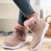 Fashion Women Platform Shoes Faux Suede Zip Shoes  Women Snow Boots Warm Fur Plush Winter Platform Ankle Boot Female Botas De Mujer
