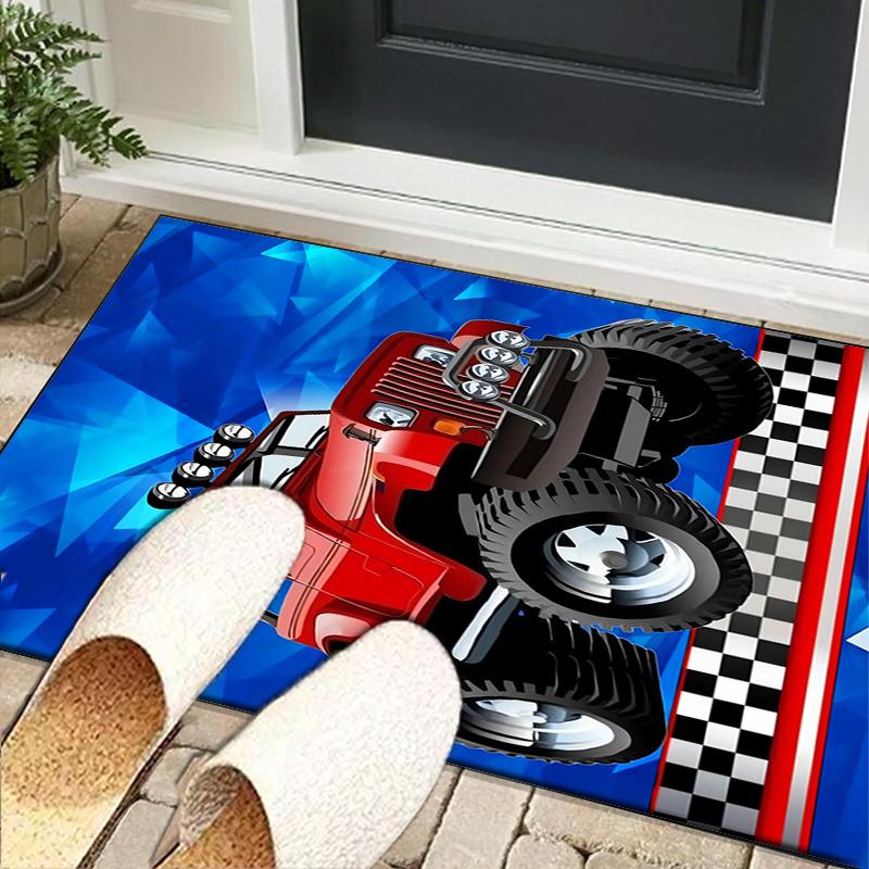 Nighttime Truck Drive Office Rug Chair Mat, Game Carpet, Suitable for Front Door, Bedroom, Living Room, Desk, Holiday Gift