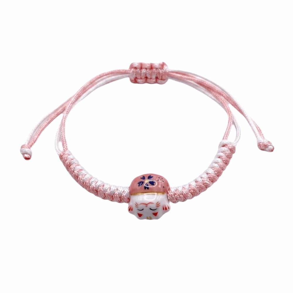 Two Color Maneki Neko Bracelet Hand Rope Women Hand Ring Fashion Design Red Braided Rope  Women