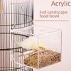 Parrot Acrylic No-Spill Auto Feeder & Splash-Proof Bird Food Bowl