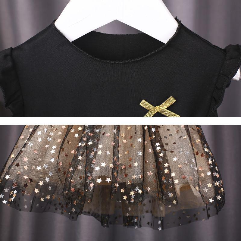 Summer Korean Cotton Puff Skirt for Girls - Fairy Style Star Mesh Princess Dress