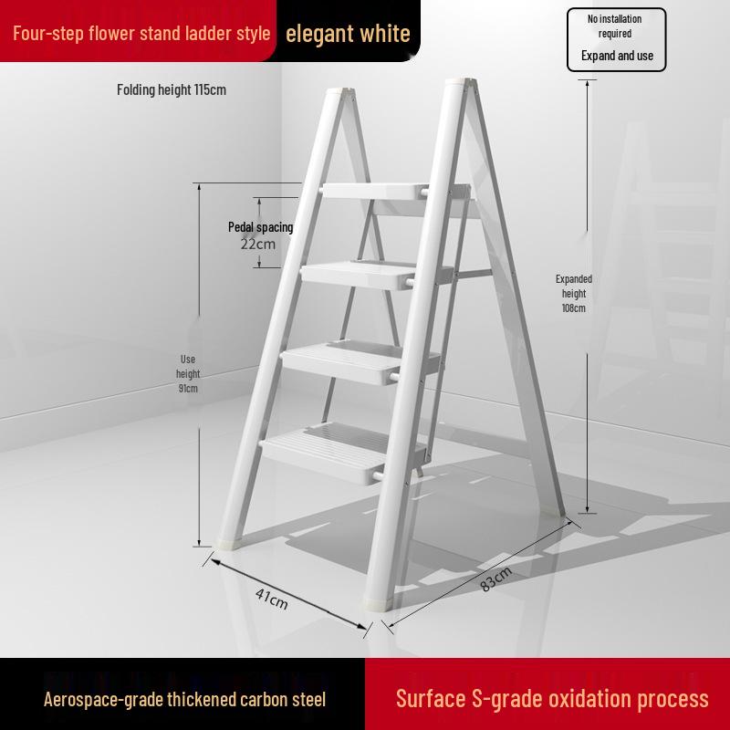 Compact Multi-Functional 4-Step Folding A-Frame Household Ladder