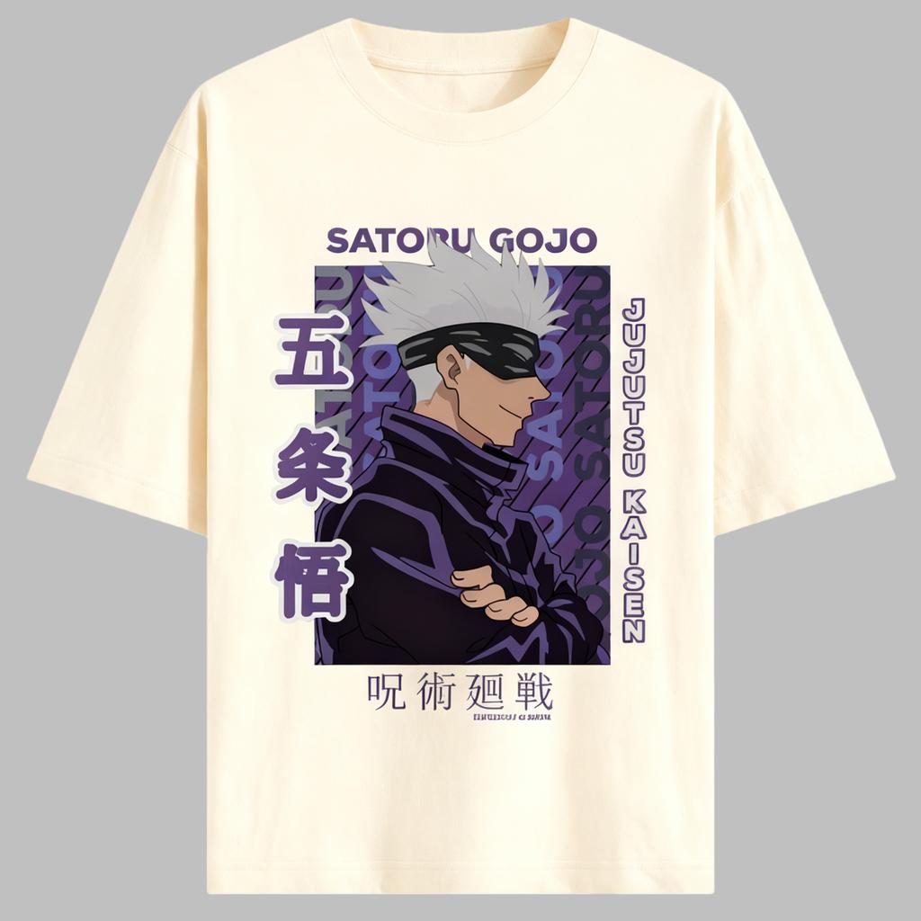 Jujutsu Kaisen Anime Gojo Satoru Printing Cotton Tshirt Men and Women Harajuku Casual Loose Summer Anime Peripheral Clothing