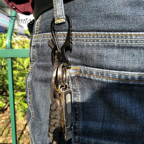 Utility Hanging Clip 2Pcs Multi-Function Carabiner with Bottle Opener, Screwdriver, Heavy Duty Stainless Men Keychain Steel Carabiner, EDC Tool
