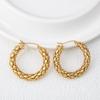 Orecchini Versatili Vuoti in Acciaio Inossidabile Placcato Oro 18K Stile Retro Hong Kong per Donne