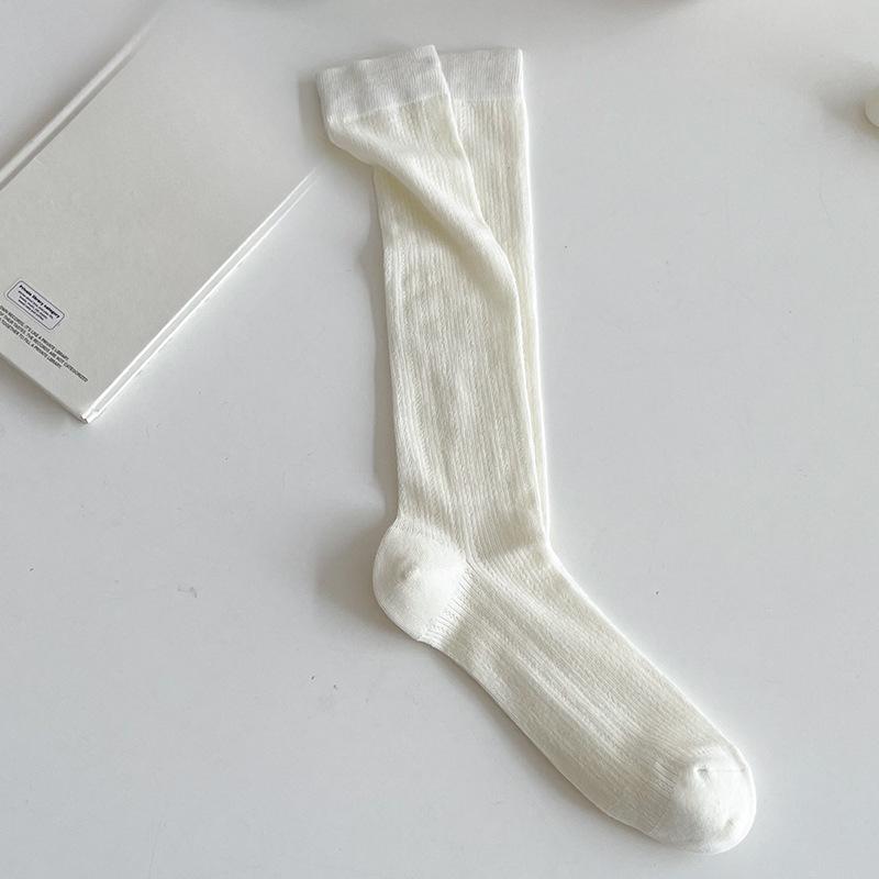 

Женские летние тонкие повседневные носки до колена в балетном стиле, тонкая сетчатая дышащая модель 1 pair молочный белый