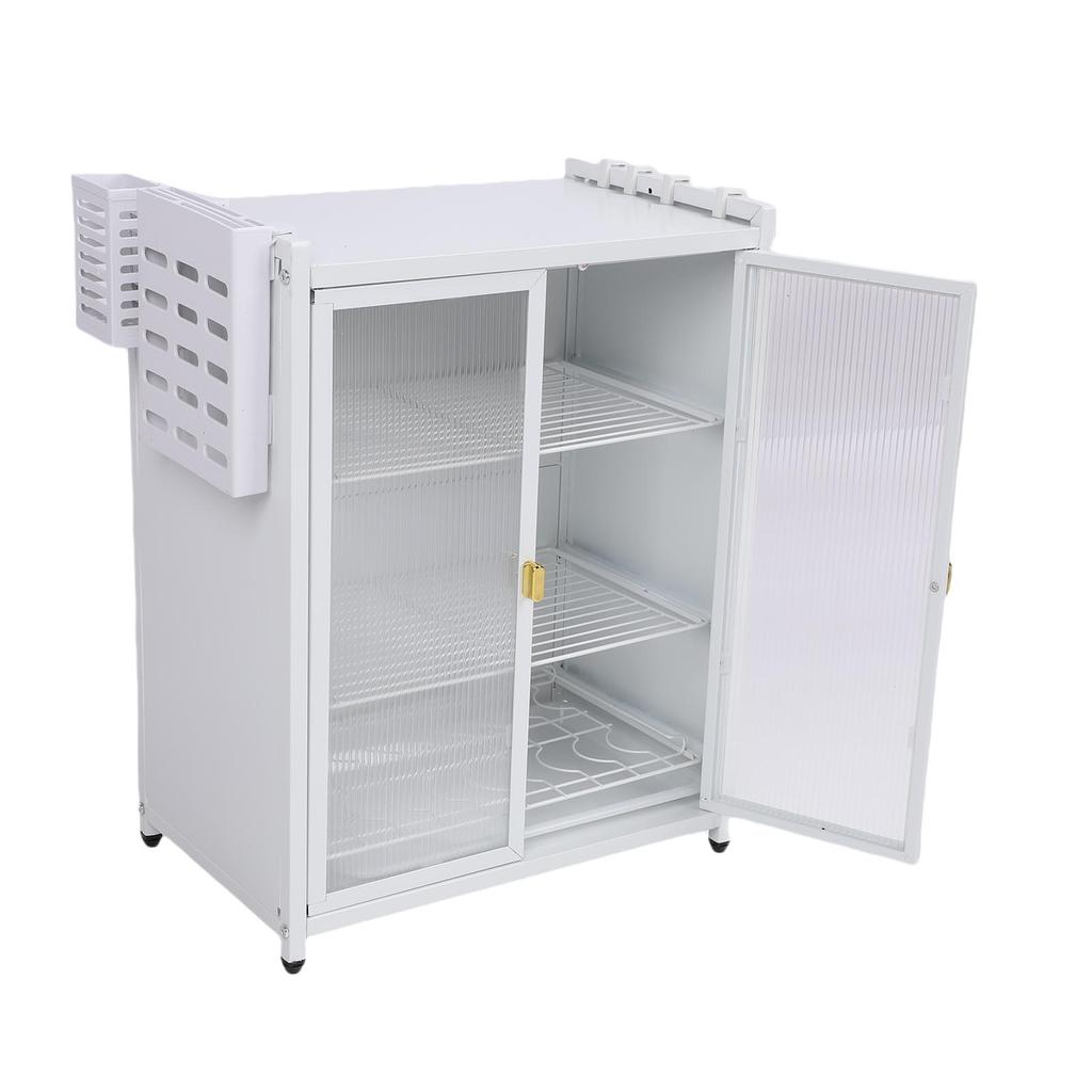 Kitchen Countertop Dish Storage Cabinet 3 Tier Dish Rack Space Saving Multifunctional Large Storage Shelf Organizer