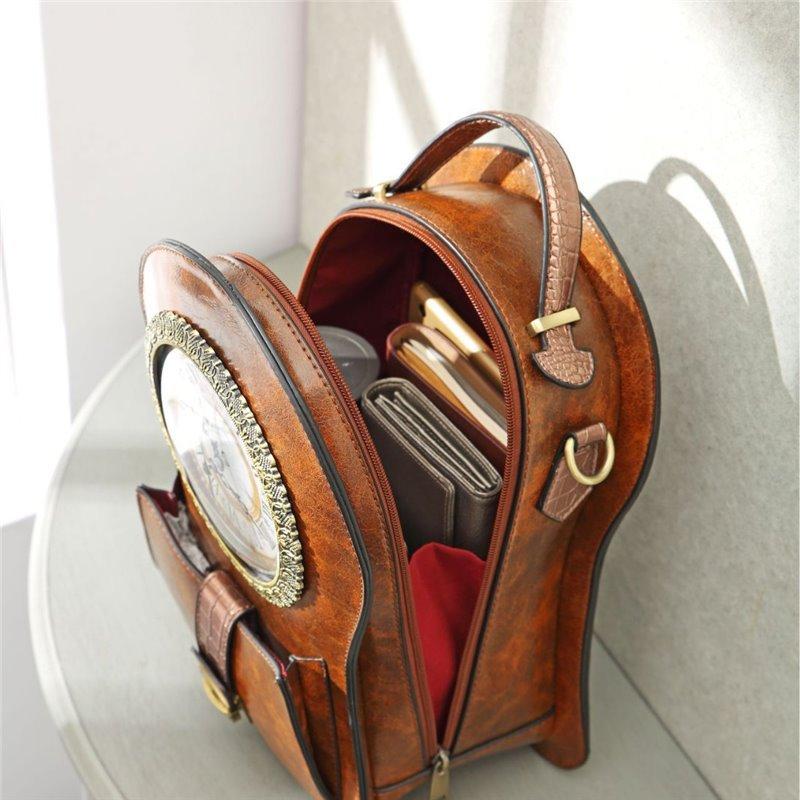 Personalisierte Uhr Schräger Spanntasche Kreative Uhrform Dreidimensional Tragbare Umhängetasche