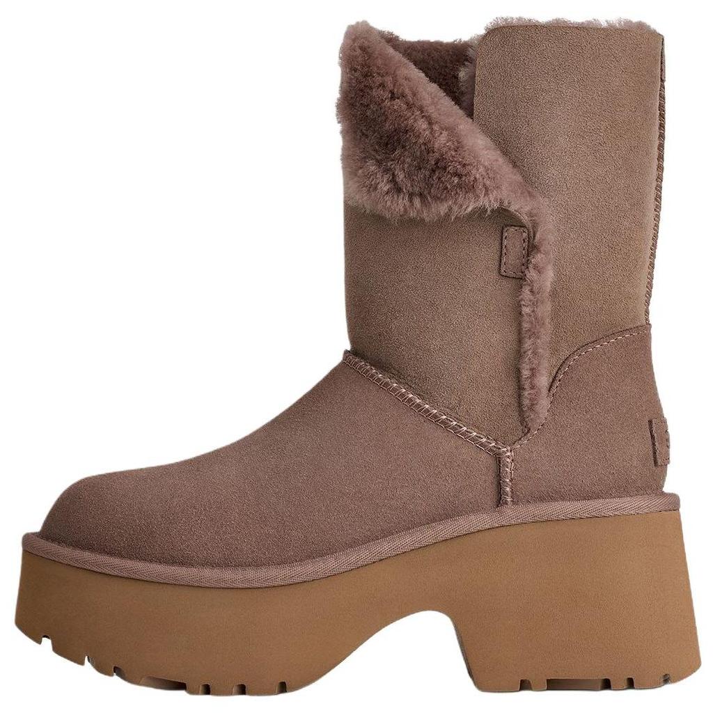 UGG Classic Novelty Esmee Cow Split Leather Thermal Fleece Lined, Versatile Vintage Short Mid Calf Snow Boots Women's 1171533-CRBO