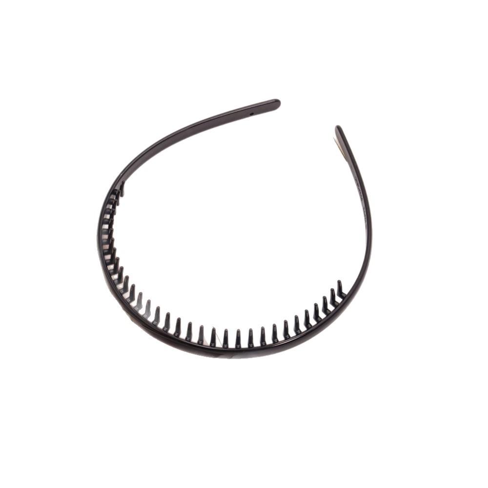 Simple and stylish black toothed non-slip headband for washing face, bangs pressing headband, women's adult hair clip, plastic hairpin, set of 12