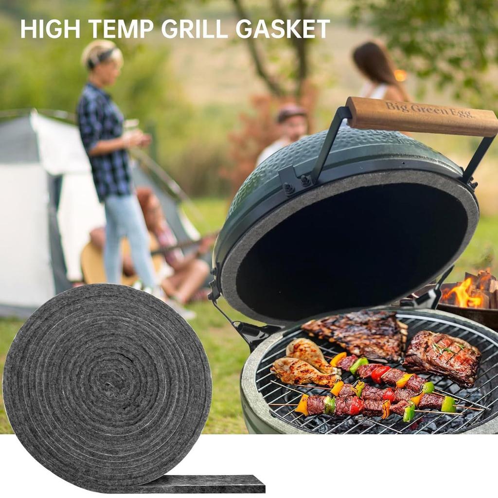 High Temp Grill Gasket Replacement Compatible Fit L/XL Ceramic Lid Top BBQ Smoker Gasket,Self Stick 15 ft Long, 7/8" Wide, 1/8" Thick