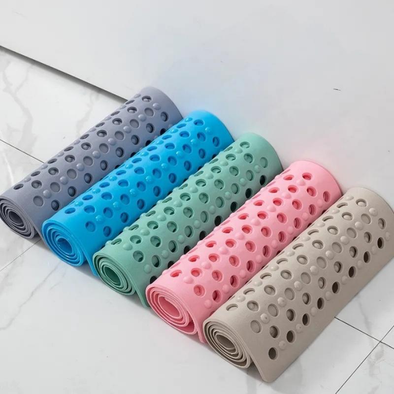 1pc Bathroom Anti-Slip Mat with Drain Holes Suction Cups Non Slip Shower Tub Mat Safe Comfortable Fast Dry