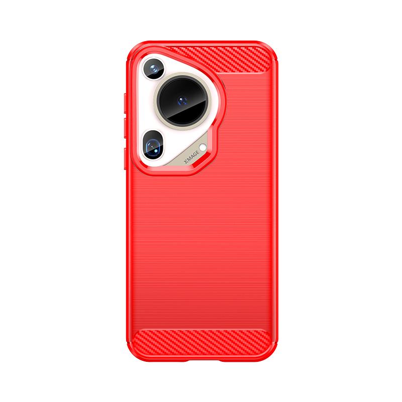 

Для Huawei Pura 70 Ultra Чехол Крышка Huawei Pura 70 Ultra Capas Противоударная Броня Мягкий TPU Чехол из Углеродного Волокна Huawei Pura 70 Ultra Huawei Pura 70 Ultra красный