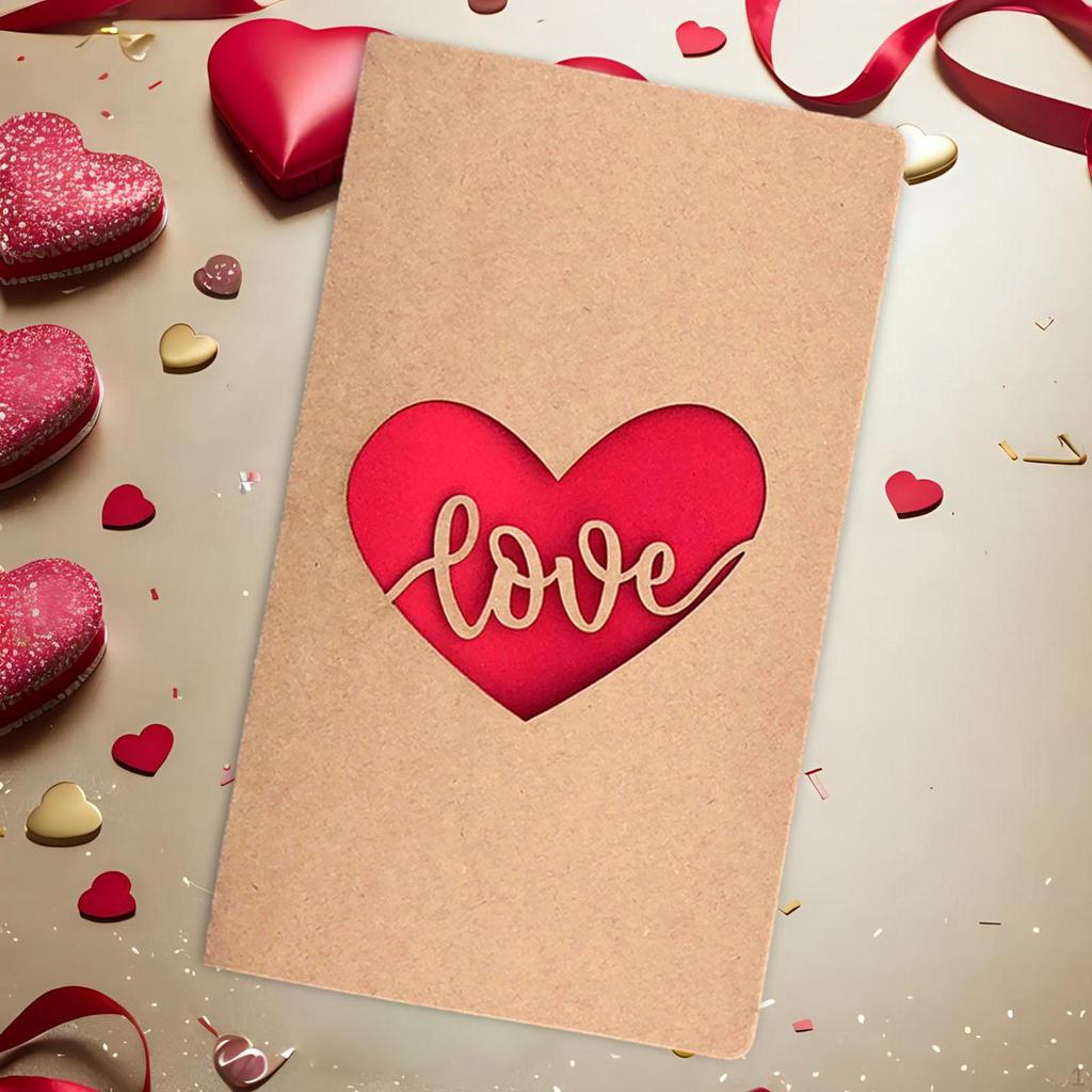 Valentine's Day Cards Birthday Gift Card Kraft Paper Holiday for Family Members