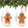 Blush Gingerbread Man Christmas Tree Ornaments - Hanging Party Scene Decorations with Holiday Letter Pendant