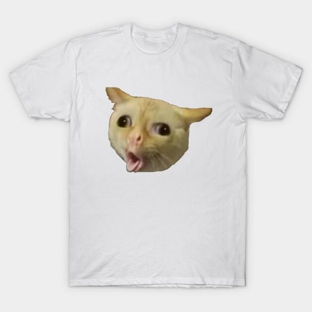 Funny Cat Meme Coughing Like Child Novelty Printed Short Sleeve T-Shirt
