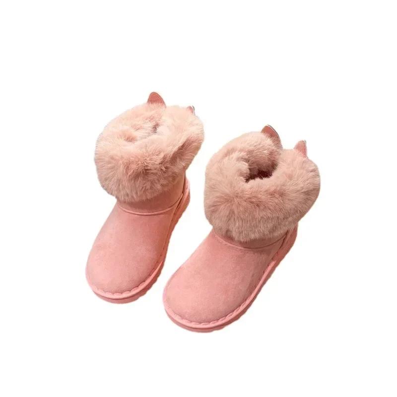 Botas Para Niña Platform Kids Boot 2025 WinterNew Plush Snow Boot Cartoon Boy CottonShoe Cute Girl Shoe Ankle Boot Kid Shoe Bota