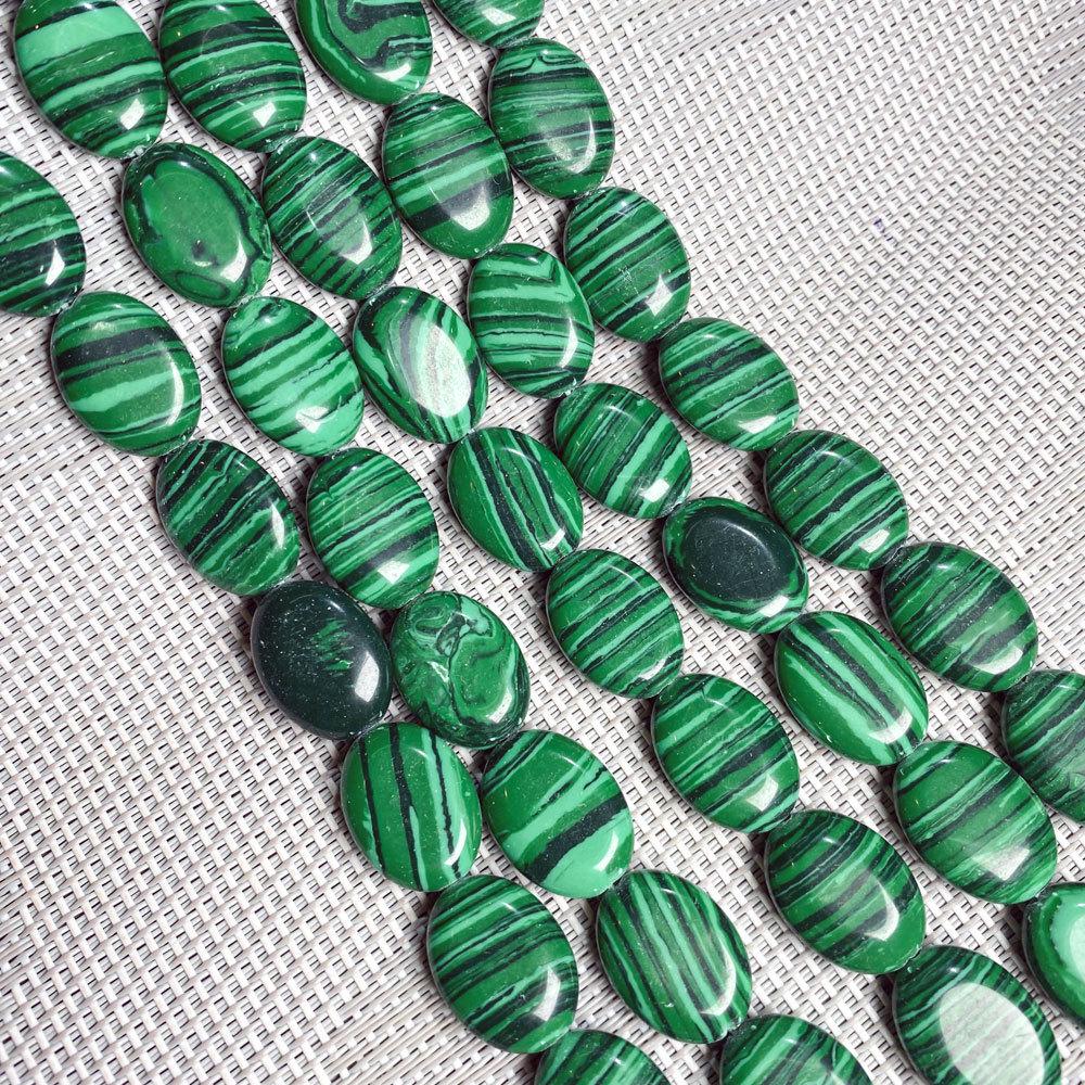 Hand-Painted Natural Gemstone Oval Beads for DIY Jewelry Necklaces & Bracelets