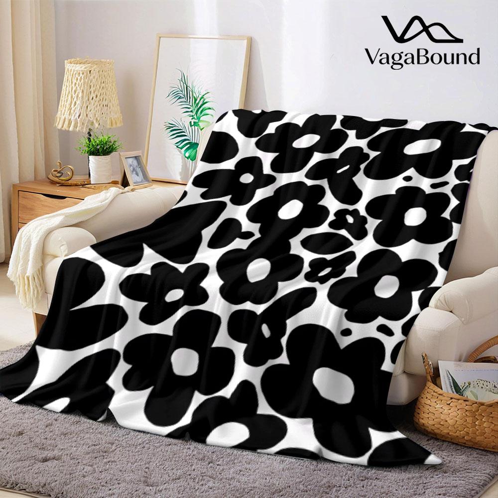 Poppy Floral Flannel Blanket Perfect for Sofa Office Bed Travel Sleep Read Relax Camping four season use