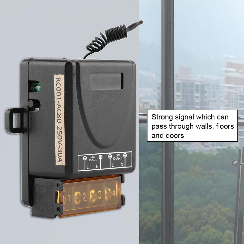 3000W Wireless Relay One way Remote Control   Receiver   Transmitter (AC80-250V)