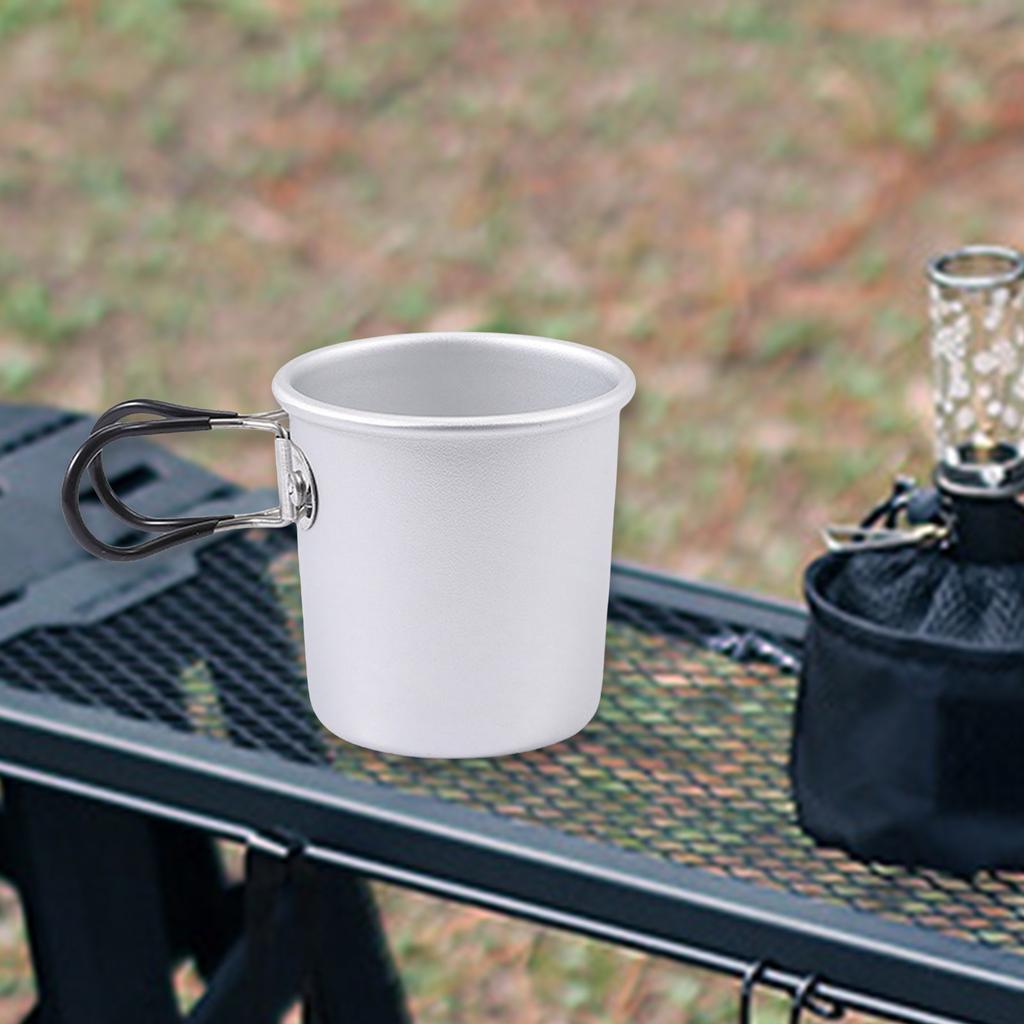 Aluminum Alloy Drink Cup Camping Picnics Coffee Mug Tableware with Folding Handle Travel Cup Cooking Equipment Enduring